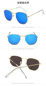 Vintage Brand Designer Hexagonal Sunglasses